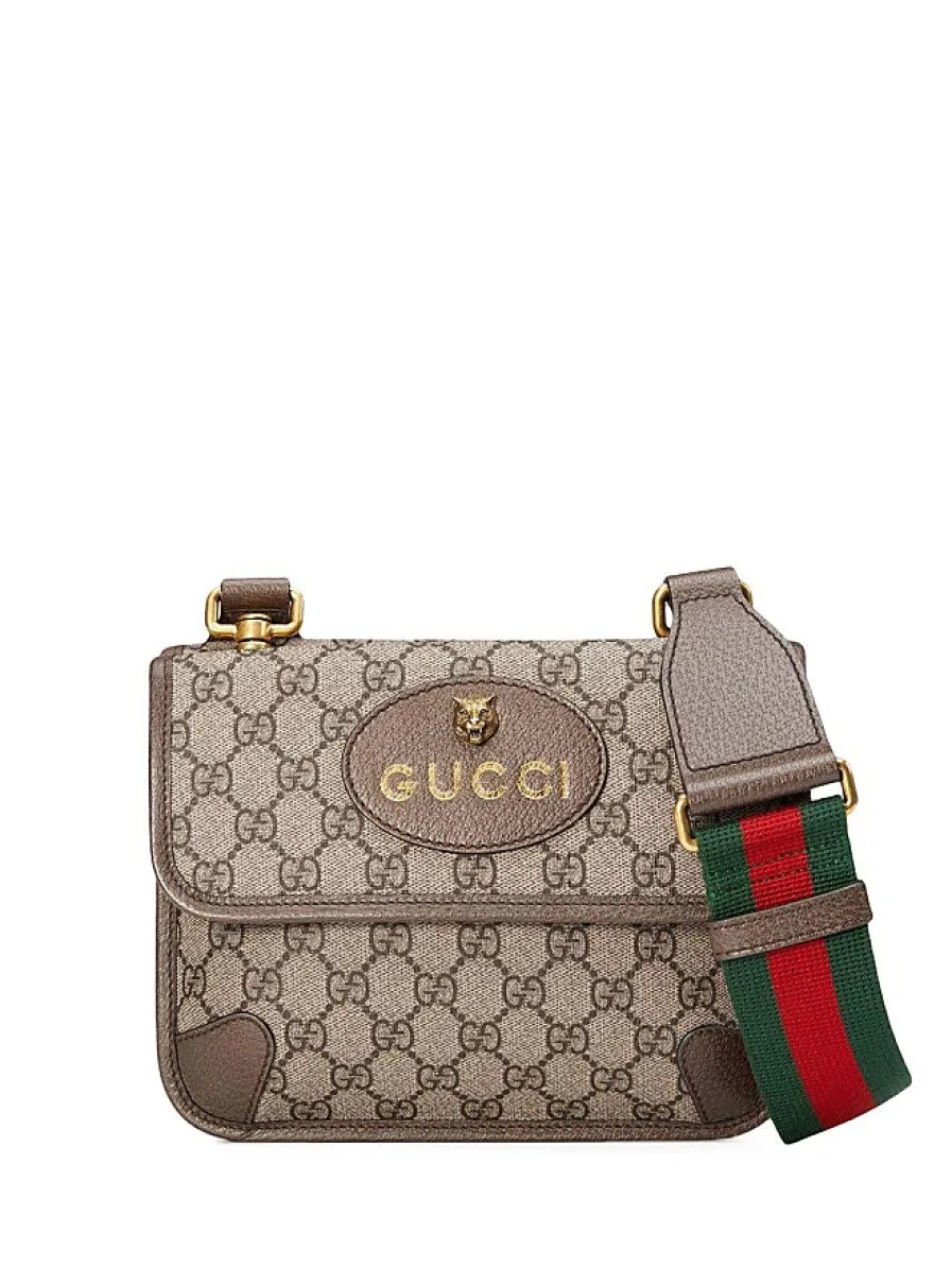 Uomini Gucci Borse | Borsa A Tracolla Piccola Neo Vintage - Uomo - Cotone/Tela/Pelle/Ottone/Nylon - Taglia Unica - Neutri