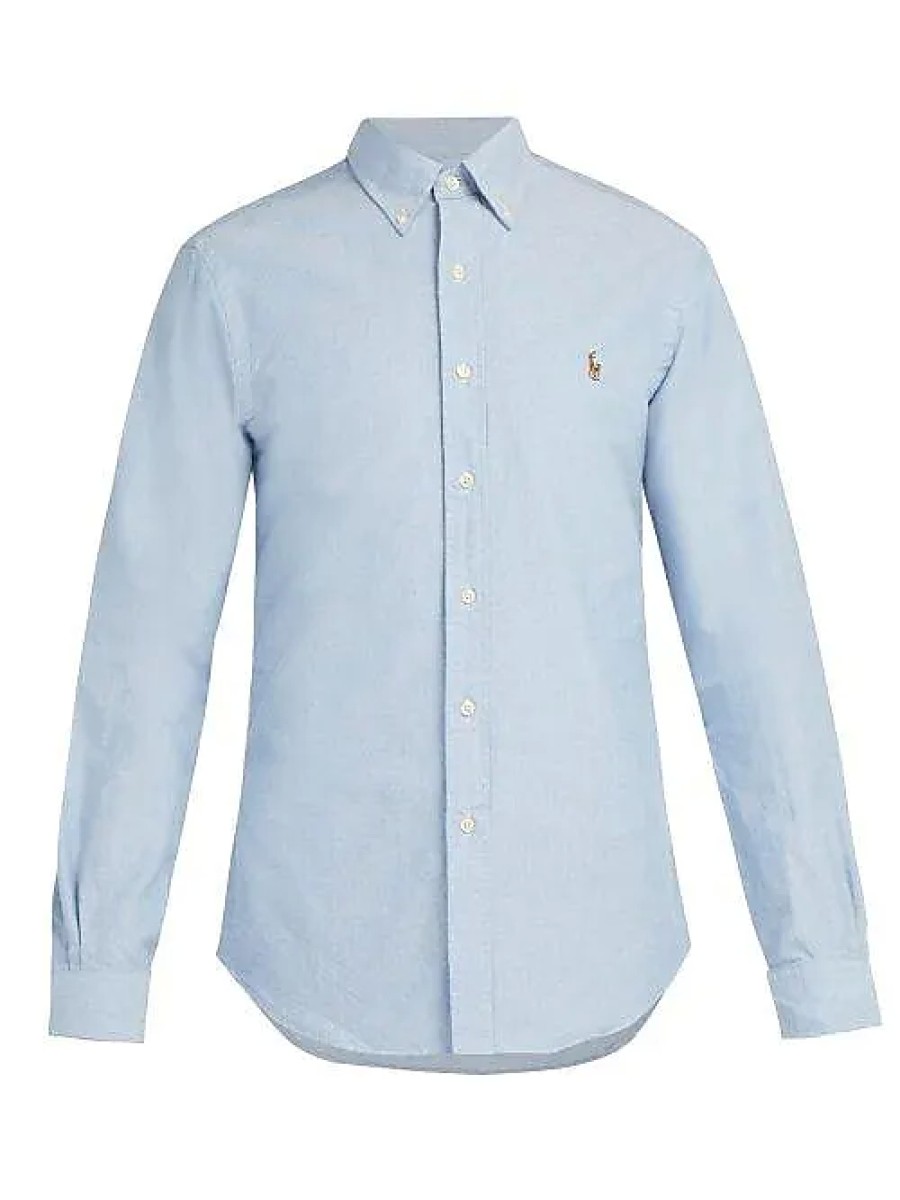 Uomini polo Ralph Lauren Camicie | Camicia Slim-Fit In Cotone-Oxford - Uomo - Blu