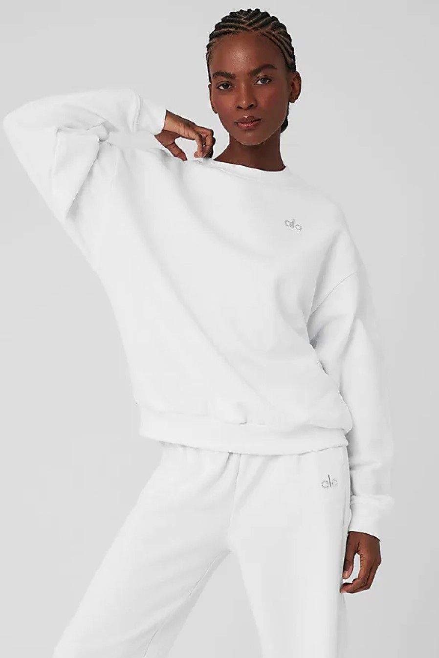 Donne Reiss Maglioni | Top Pullover Girocollo Accolade In Bianco, Taglia: Media | Alo Yogaae