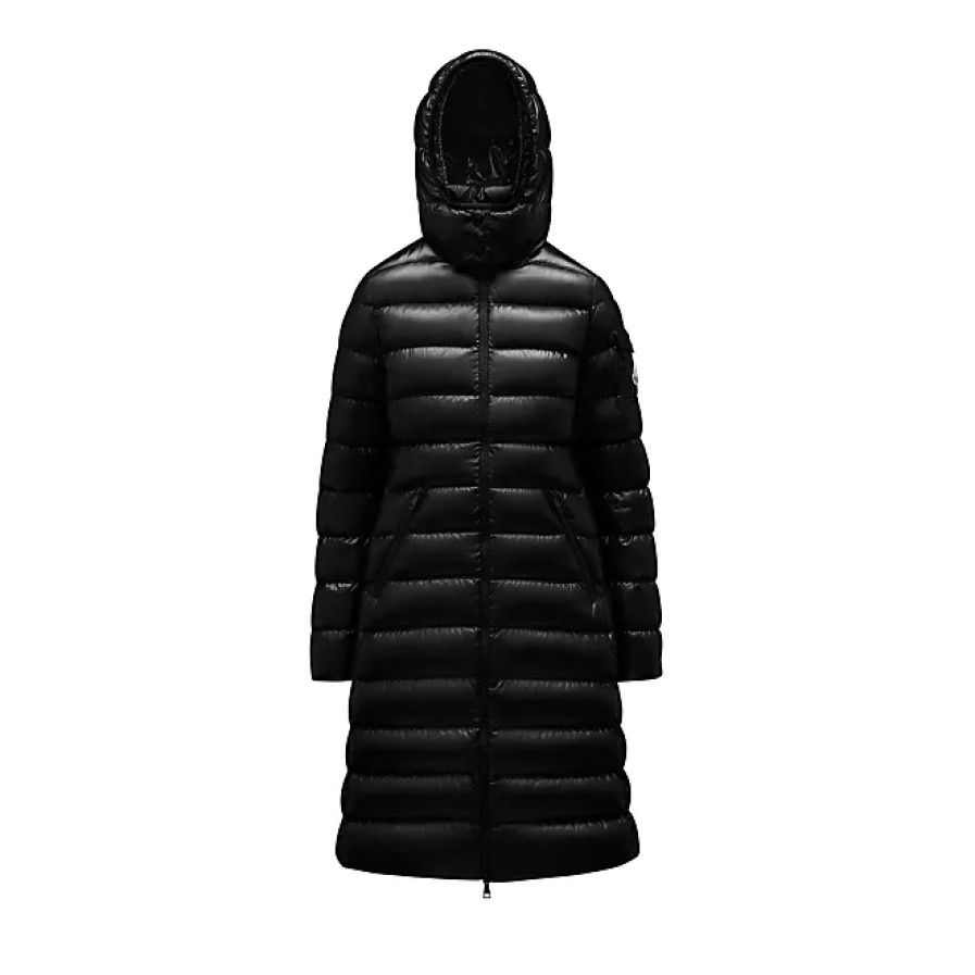 Donne Moncler Giacche | Piumino Lungo Moka Nero Taglia 6