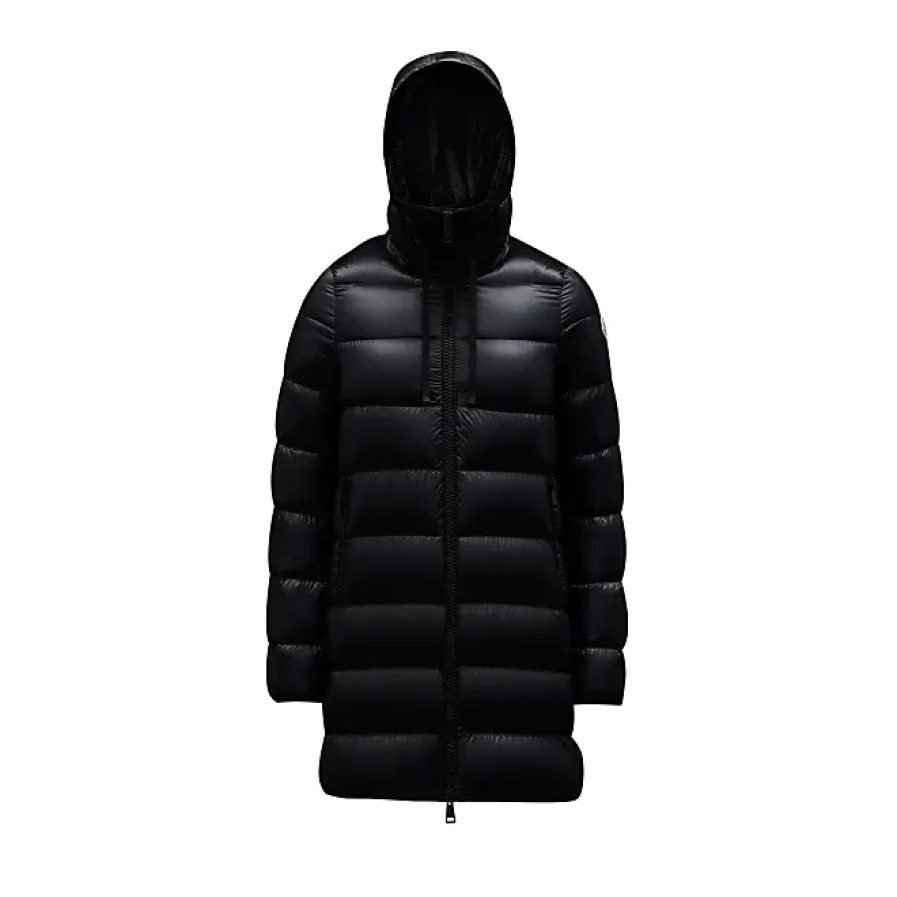 Donne Moncler Giacche | Piumino Lungo Suyen Nero Taglia 5