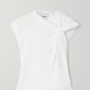 Donne Balenciaga Magliette | Top Nayda In Jersey Di Cotone Annodato - Bianco - X Small, Small, Medium, Large, X Large