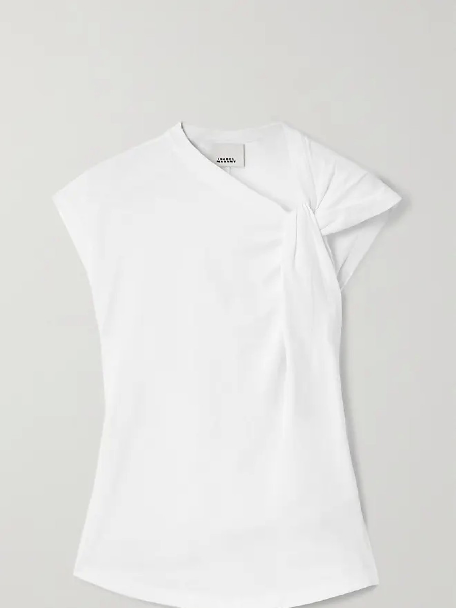 Donne Balenciaga Magliette | Top Nayda In Jersey Di Cotone Annodato - Bianco - X Small, Small, Medium, Large, X Large