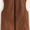 Uomini Moncler Gilet | Gilet Teddy Raw Umber Donna Boden