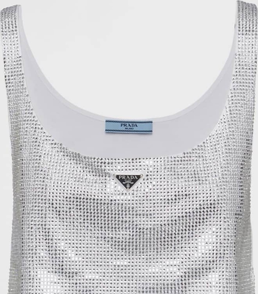 Donne Balenciaga Magliette | Top In Jersey Ricamato