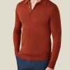 Donne Tommy Hilfiger Magliette | Polo In Pregiata Seta-Cashmere Color Ruggine