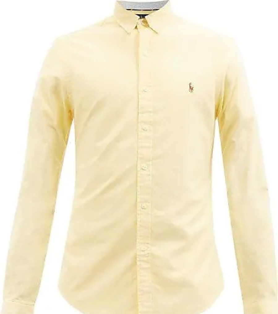 Uomini polo Ralph Lauren Camicie | Camicia In Cotone Oxford Con Logo Ricamato - Uomo - Giallo