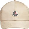 Donne Moncler Tappi | Berretto Da Baseball In Raso Beige Taglia Unica