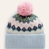 Donne Talbot Cappelli Invernali | Cappello Fair Isle Soffice Verde Fumo/Multi Da Donna Boden