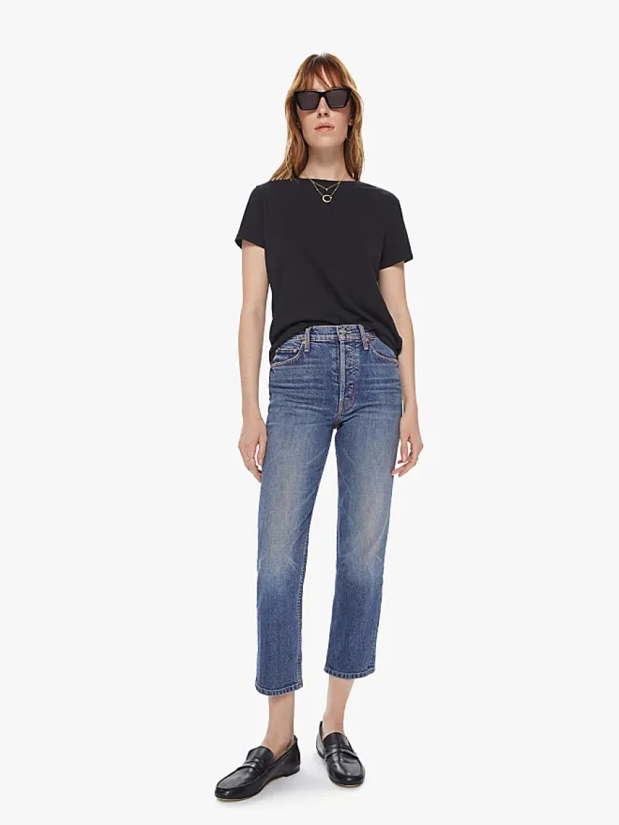 Donne Paige Jeans | Il Gatto Tom Inginocchiato Sulle Pietre Jeans