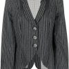 Donne Burberry Abiti | Blazer Gessato Con Risvolti Dentellati Anni '90 - Donna - Lana/Acetato/Cupro - 46 - Grigio