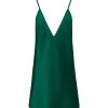 Donne Progetto Piccole Parole Abbigliamento Da Salotto | Clea Luxury Chemise Corta In Raso Verde Avventurina