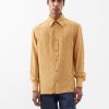 Donne Paul Smith Camicie | Camicia In Seta Con Stampa Traliccio - Uomo - Giallo