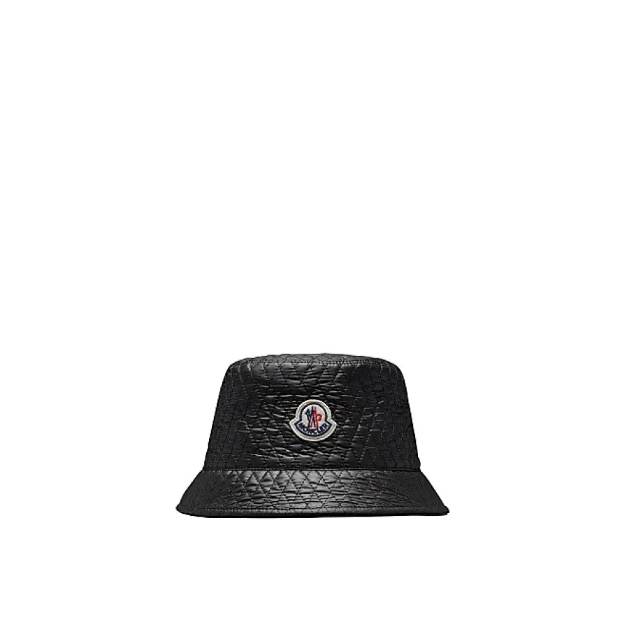 Donne Moncler Cappelli | Cappello Da Pescatore Trapuntato Nero Taglia S