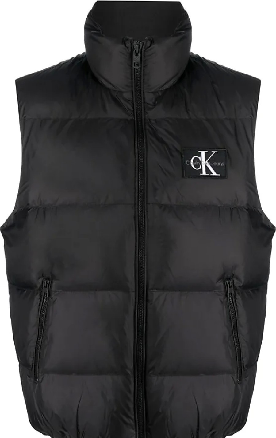 Donne Palm Angels x Moncler Gilet | Gilet Imbottito Con Toppa Con Logo - Uomo - Piumino/Poliammide/Poliestere - S - Nero