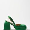 Donne Calzature Matisse Scarpe Estive | Sandali Bulla Jones 85 Con Plateau In Raso - Donna - Verdi