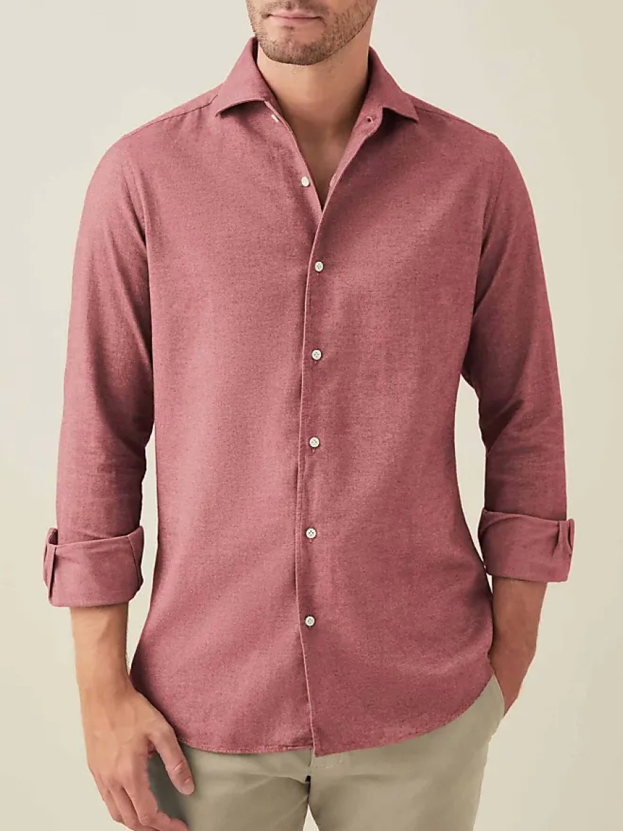 Uomini Paul Smith Camicie | Camicia Rossa In Cotone Garzato